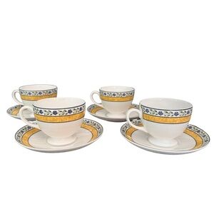 Wedgewood Mistral Footed Tea Cup with Saucer Set of 4